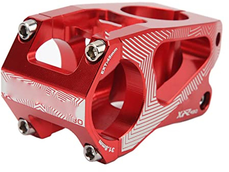 ANKROYU Tige de guidon de montagne tige courte 31,8mm en alliage d'aluminium tige durable légère pour montagne Turn Gear BMX Track Mark DIY aux accessoires. (Rouge)