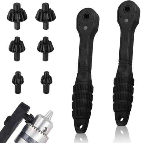 Frdhee 2 chiavi per mandrino 3 in 1 con funzione a cricchetto, 12,7 mm, 17,5 mm, a doppia testa, chiave a cricchetto, attrezzo universale per trapano a percussione