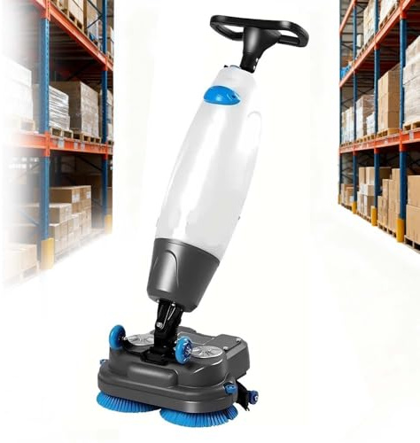 Macchina Lavapavimenti Industriale 3-in-1, Lavasciuga Elettrica con Serbatoio Doppio, 17 Pollici, per Ristoranti, Negozi e Garage, 13000 Sqft/h, Struttura Leggera e Durevole(White)