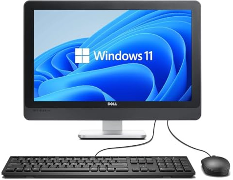 DELL OptiPlex 3030 All-in-One Desktop Computer, 19.5 Zoll PC, Intel Core i3-4170, 8GB RAM, 256GB SSD, WiFi, Bluetooth, US QWERTY Tastatur, Windows 11 Pro (Generalüberholt)
