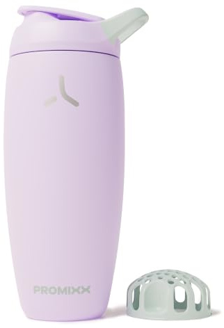 Promixx Pursuit Isolerad Shaker – 700ml Dubbelvägg Rostfritt Stål Proteinmixer med Snap-Fit för Iskalla Shakes – Läcksäker för Fitness och Resor – Lila
