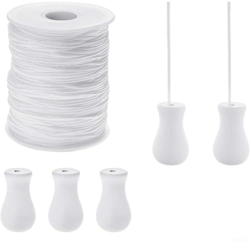 Persiennsnöre, 1,5 mm vitt dragsnöre 100 m för rullgardiner, persienner, persienner, gardinssnöre ersättning