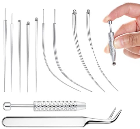 YAYNO 16G 18G Piercing Aiguilles Piercing Taper Ball Grabber Outil Guide Insertion Piercing Piercings pour Ouvrir et Changer Accessoires de Kit pour Oreille,Nez,Lèvre