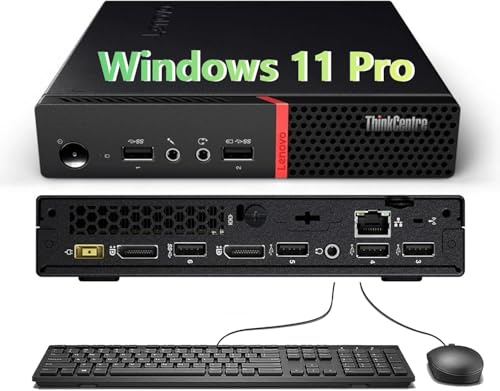 Lenovo ThinkCentre M715q Mini Desktop Computer, AMD Pro A12-8870E, 8 Go de RAM, SSD de 256 Go, Wi-FI, Bluetooth, Clavier US QWERTY, Windows 11 Pro (reconditionné)