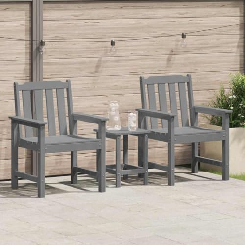 NIVVHOH 2 pcs Modern Gartenmöbel-Set & Garten-Essstuhl Hellgrau HDPE Gartenstuhl Gartenstühle für Terrasse, Garten, Balkon (65.5 x 59 x 88 cm)