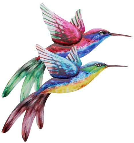 RUNROTOO Decorazione da Parete in Ferro Colibrì 2 Pezzi Stile Moderno e Europeo per Hotel o Negozio Alta Ornamento e Design Creativo
