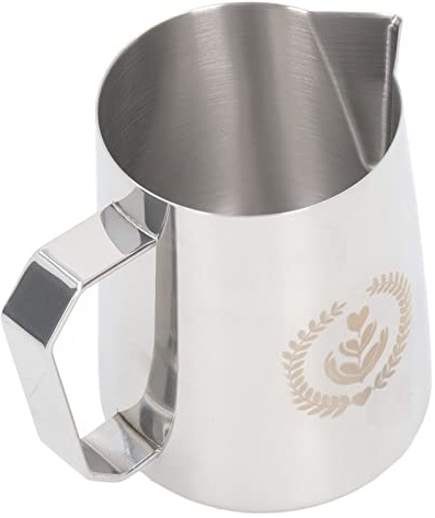 Haofy Pichet à Mousse de Lait 600 Ml en Acier Inoxydable 304 de qualité Alimentaire pour Barista Home – Pichet de Précision avec Bec pour Brassage de café Latte Art (Couleur d'origine)