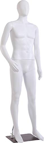 TonHan MC1-1W schöne männliche abstrakte weiße Matt lackierte Schaufensterpuppe mit Kopf (MC-1W Mann)