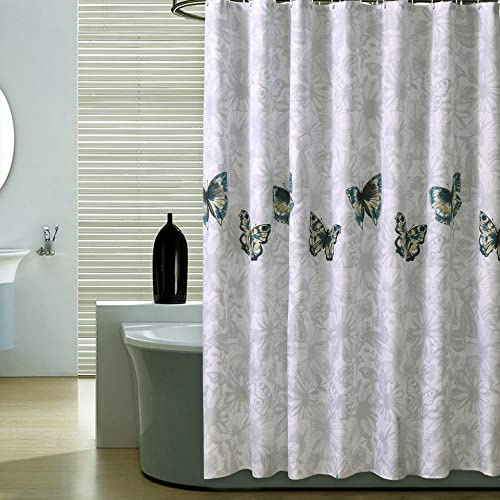 GONOVE Duschvorhang 200x 200cm Lang Waschbar Polyester Stoff Duschvorhang Schnell Trocknend und Wasserabweisend Mode Badewanne Duschvorhänge mit Haken, Gewicht Saum