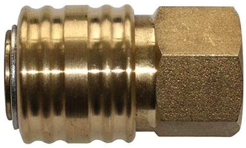 SW-Stahl 25077L Druckluft-Schnellkupplung 1/2 Zoll Innengewinde, DN 7,2 | Pneumatik-Kupplung aus Messing vernickelt mit Ventil für Kompressor - robuste Steckkupplung für Druckluftsysteme