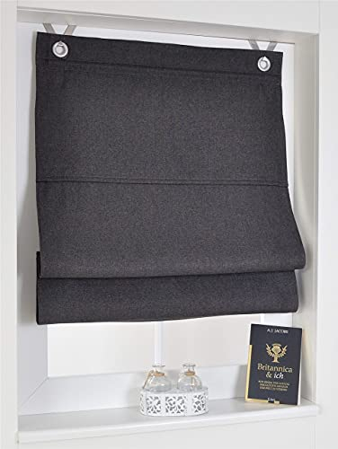 Kutti Dimout - Tenda a pacchetto con occhielli antracite, circa 80 x 130 cm