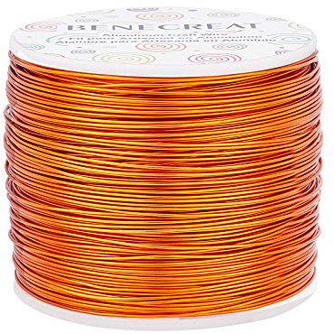 BENECREAT 0.8mm Aluminiumdraht, 235m Anlaufbeständiger Schmuckperlendraht | Orange Rot, 20Gax770FT Biegbarer Aluminium Basteldraht, Metalldraht für Schmuckhandwerksperlenarbeiten, Floristik Heimdeko