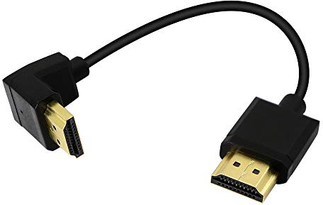 PNGKNYOCN Cavo corto HDMI maschio-maschio da 15 cm con angolo di 90 gradi (nero verso l’alto)