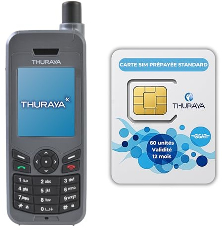 OSAT Thuraya XT-LITE Satellite Phone + 60-Unit Standard Prepaid SIM | 365-Day Validity | Voice & SMS Coverage for Remote & Emergency Communication