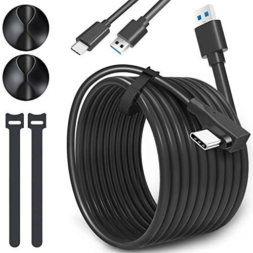 Kompatibel mit Oculus Quest 2 Link-Kabel, 5 m, [2 Stück, 5 m + 1 m] Virtual-Reality-Headset-Kabel für Oculus/Meta Quest 2 zu PC USB 3.0 auf USB C Kabel mit High-Speed-Datenübertragung und