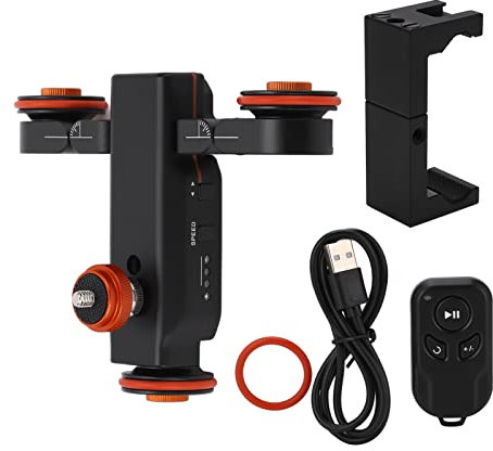 RvSky Accessoires de caméra Caméra Dolly Électrique Motorisé Électrique Rail Rail Slider Voiture 3 Vitesses avec Télécommande Téléphone Clip Caméra Outils, Caméra Filming Accessoriez