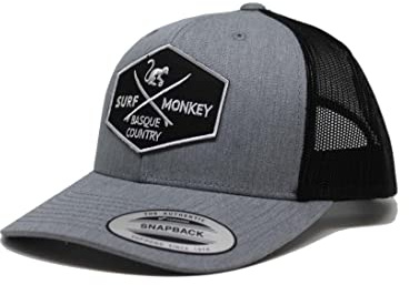 SURF MONKEY Casquette type Trucker 6p - Visière incurvée - Casquette réglable Snapback - Profil bas