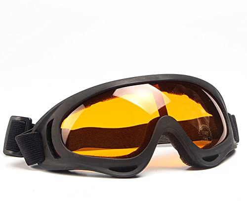 Lunettes de sécurité enveloppantes avec protection UV – Lunettes étanches anti-buée avec verres transparents ventilés pour laboratoire, soudure, bricolage, construction, ski, cyclisme – Orange