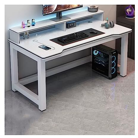Laptop-Tisch Computertisch PC-Desktop-Tisch, doppelter Desktop-Schreibtisch for Studenten, Zuhause, Schlafzimmer, Arbeitstisch, Bürotisch, einfacher Gaming-Tisch, PC-Tisch Arbeitstisch für das Heimbür