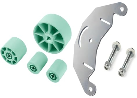 ONECHOI Bandschleifer, 5,1 x 182,9 cm Rad-Set, Messerschleifer-Rad-Set mit D-Platte, aus Material, glasgefülltes Nylon, für Bandschleifer, 10,2 cm Antriebsrad, 1,6 cm Bohrung, 7,6 cm, Spurweite 5,1 cm