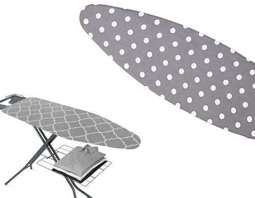 Copriasse Da Stiro Universale 90x31cm|100x34cm|110x40cm, Copriasse Da Stiro In 100% Cotone, Resistente Alle Bruciature, Per Ferro Da Stiro A Vapore Colori Assortiti ( Color : Grigio , Misurare : 110x4