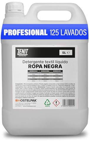Hostelpak | 5L - Detergente líquido Ropa Negra, Lavandería profesional, Detergente ropa clásico, Detergente para el lavado de ropa