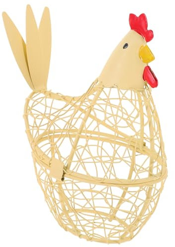 Kichvoe cesto per uova in ferro battuto Home decor contenitori per portauova di gallina cestini di uova di gallina arredamento verde cesto di uova di ferro