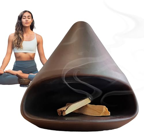 Neamou Quemador Santo,Quemador Santo | Cuenco de cerámica para Manchas de Salvia Santo Ash Catcher | Receptor de Cenizas de Soporte de Aroma Hecho a Mano, para Santo, Mancha de