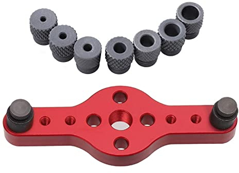 harayaa Kit D'auto-centrage de Gabarit, Perçage Du Bois avec Bagues de Perçage Mm, de Gabarit, Bagues de Perçage, Perçage de Trous pour Le Bois, ROUGE