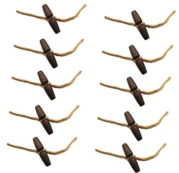 Hohopeti 10 Stück Holzknöpfe Olive Schnalle 6cm Retro Mantelknopf Für Selbstgemacht Nähen Unisex Basteln Beige Mit Dunkelbraunem Hanfseil Für Jacken Mäntel Und Pullover