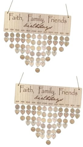 Lurrose 2St Kalender aus Holz jahrestag wanddeckoration geschen muttertag the hochzeitsdirndl hochzeitsbingo Jubiläen geschke Wandkalender Geburtstagskalender Holzblockkalender Bambus