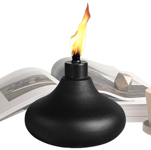 Eoixuqba Recipiente para Antorcha, Antorcha de Mesa de Metal | Antorchas de citronela Recipiente de repuesto Linterna de mesa Luz de llama - Antorcha de metal para patio resistente y duradera para