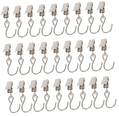 Cabilock 40pezzi Ganci per Tende in Metallo Resistenti Forma di s Fermagli per Appendere Luci Catena Tende Decorazioni Natalizie Lampade Lanterne e Filo di Rame per Uso Interno Ed Esterno