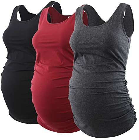 Love2Mi 3 Pcs Umstandstop Umstandsmode Schwangerschafts Top Umstandsshirt