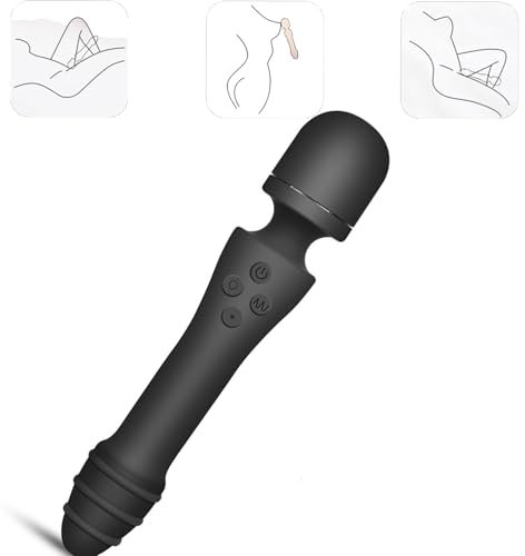 Jinqian Doppelkopf Vibrator Sex Spielzeug für die Frau 7-Frequenz-Vibration und Heizfunktion Stark Massagestab für Frauen Sex G-Punkt Klitoris Stimulaton Massager Erotik Sexspielzeuge für Paare