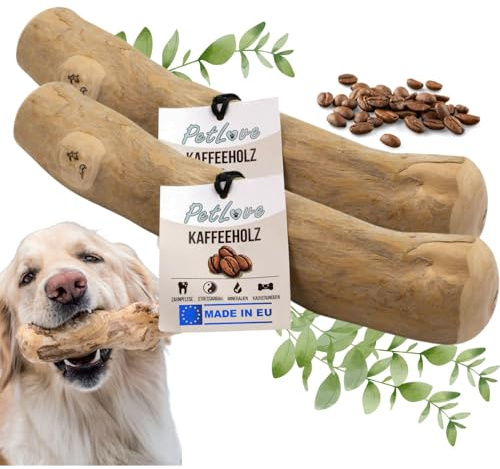 PetLove Kaffeeholz für Hunde, Kauholz Natur, M, 2er Pack | Natürliches Kaffeeholz für mittelgroße Hunde, Holzknochen & langlebiges Kauspielzeug zur Zahnpflege, ohne Koffein