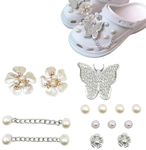 jatimdotin 20 Stück Schuhdekoration, Schuhanstecker DIY Zubehör, Strasssteine Schuh Charms, Zubehör für Sandalen, Clog Dekor für Mädchen