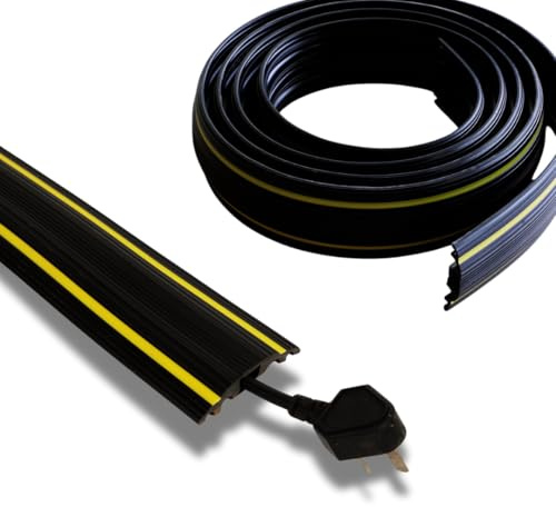 Vilmon Kabelbrücke für den Boden – Robuster Fussboden Kabelkanal mit 5 Löchern, 180 cm lang – Ideal für Büros, Lagerhallen und Werkstätten