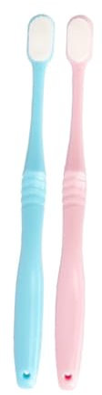 Healvian 2pièces Brosse à Dents à Poils Denses Brosses à Dents Extra-fines Post-partum Outil De Nettoyage Soin Buccal Bleue Rose