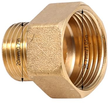 Generic 1pc Brass Pipe Adapter 1/2BSPT Male to 3/4BSPT Female Hex Bushing Reducer for Plumbing Applications Made of Durable Brass Material