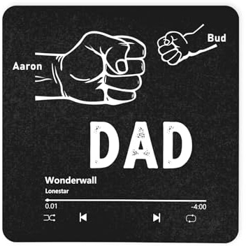 Personalisierter musikalischer Kühlschrankmagnet mit Name – Lustiges Vatertagsgeschenk für Papa & Opa Magnet mit Musik Geschenk für Musikliebhaber Geburtstagsgeschenk zum Vatertag (2 Namen)