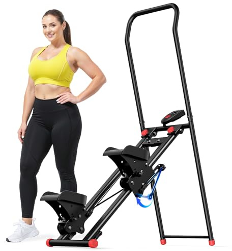 MERACH 2025 Neues Stair Stepper für Home Gym Übung,Vertical Climber Maschine für Ganzkörper-Workout,Compact Folding Cardio Übung Climber mit erweiterten Schrittweite,verstellbare Lenker & Pedale