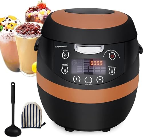 XRSMOU Cocina Comercial Automática Boba 8L, Pantalla Táctil, Olla Interior Antiadherente, para Tiendas De Té con Leche, Tiendas De Postres