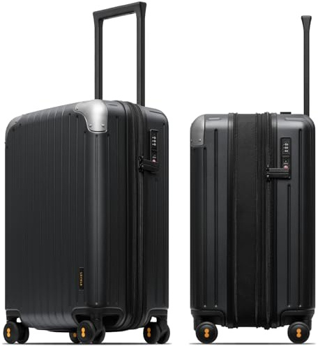 LEVEL8 Maleta Cabina Ampliable ABS+PC TSA 4ruedas 55x37x24cm,36-42L, Negro