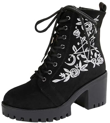 Botas de Invierno para Mujer Cálido Botines Nieve Caña Ancha Biker Montar A Caballo Aislamiento térmico Tacon Ancho y Comodo Deporte Trekking Aire Libre Zapatos pies hinchados