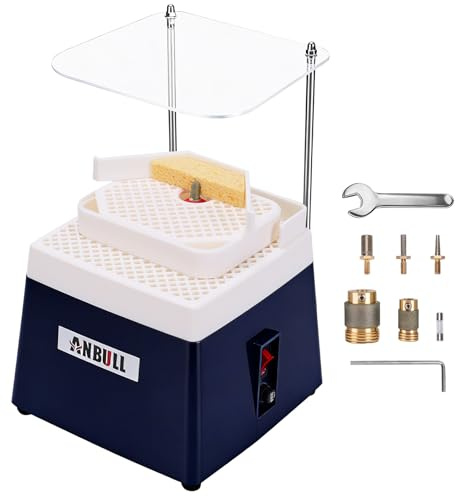 ANBULL Meuleuse à vitrail à double couche, 110 V 4 200 tr/min, kit d'outils de meuleuse portable avec embouts diamantés de 1,6 cm, 2,5 cm, 0,6 cm et 0,3 cm pour le traitement de l'art