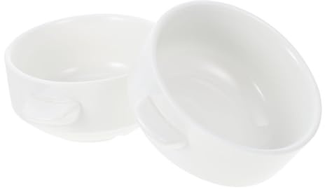 OFFSCH Ciotole in Ceramica Con Manici, Set Da 2 Pezzi, Per Zuppa e Cereali, Adatte Per Uova Al Vapore e Insalate, Facili Da Pulire e Resistenti, Per Cucina e Servizio Quotidiano