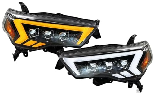 atuo Faro principal Compatible Con Toyota Para 4Runner 2014 2015 2016 2017 2018 2019 2020 2021 2022 Incluye 2 Faros Delanteros Tipo Proyector Con Luz Diurna (DRL).