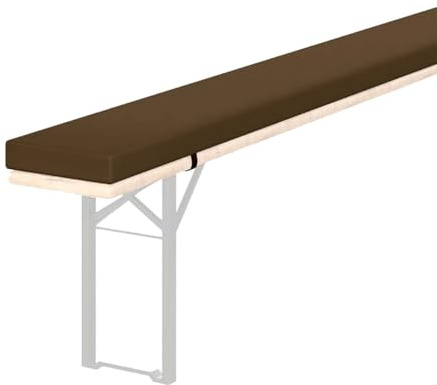 Cuscino imbottito per panca da birra, rimovibile e lavabile, per giardino, patio, panche interne, 220 x 25/200 x 25/180 x 30 cm, J 36, 140 x 28 x 3 cm