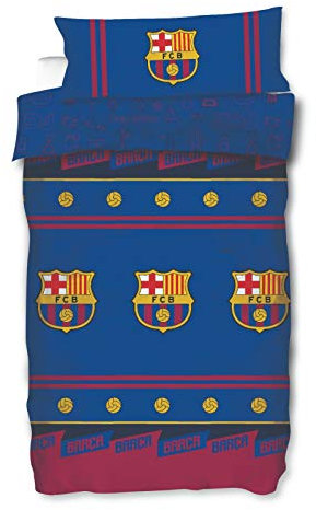 Asditex Juego de Sábanas del Futbol Club Barcelona FCB Temporada 2019-2020, Color Único, 3 Piezas. (135 cm)
